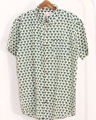 Jaisalmer Camel Print Half Sleeve Cotton Shirt for Men - Limited Edition