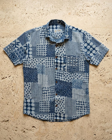 Indigo Half Sleeve Bohemian Shirt