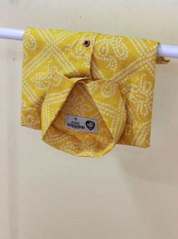 Cotton Half Sleeve Bandhej Haldi Print Shirt for Men