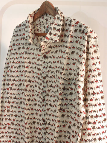 Full Sleeve Camel Print Shirt for Men