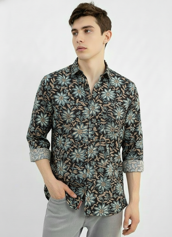 Floral Print full Sleeve Cotton Shirt for Men - Festive Edit