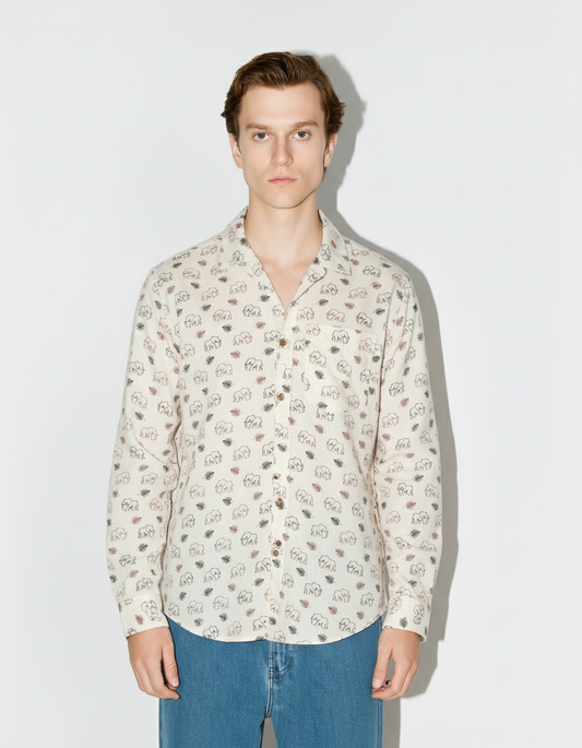 Elephant Print Ethnic Full Sleeve Men's Shirt