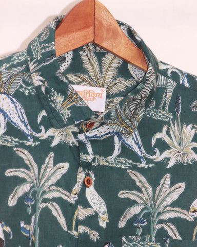 Jungle Green Full Sleeve Casual Shirt for Men