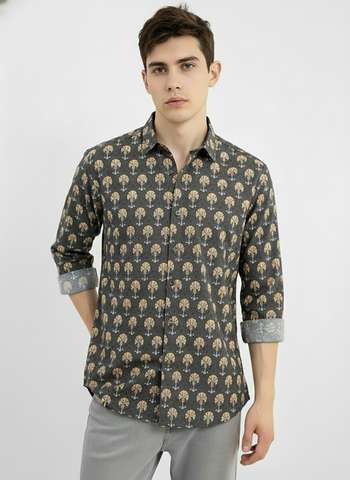 Floral Print full Sleeve Cotton Shirt for Men - Festive Edit
