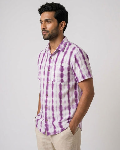 Lavender Tie Dye Cotton Shirt