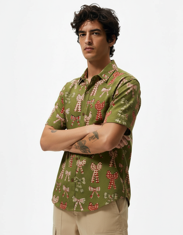 Holiday Christmas Shirt for men - Olive