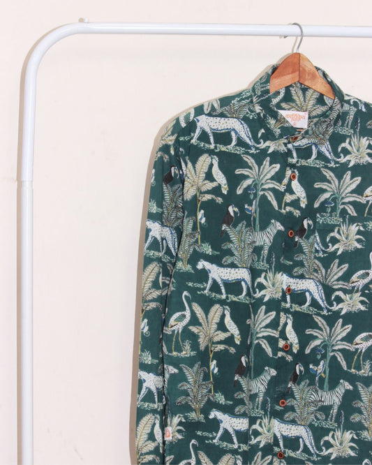 Jungle Green Full Sleeve Casual Shirt for Men