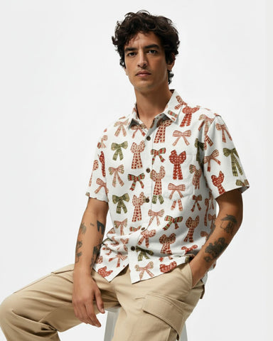 Holiday themed Christmas shirts for men - White