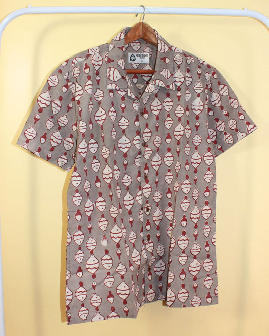 Quirky Print Cuban Shirt for Men