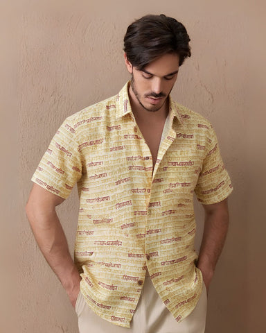 Vedik Printed Classic Cotton Shirt for Men