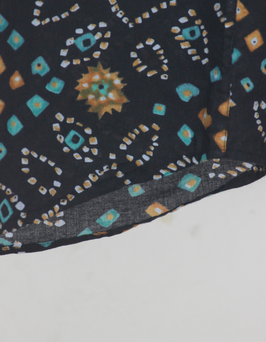 Black Bandhej Cotton Full Sleeve Shirt for Men