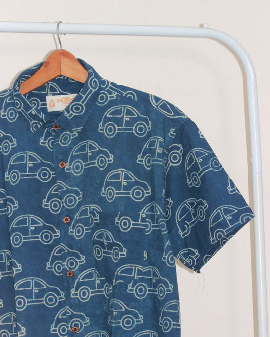 Toy Car Print Half Sleeve Shirt Men