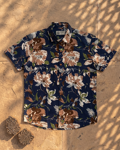 Classic Floral Print Shirt For Mens By Kartikeya Jaipur - Goa Vibe