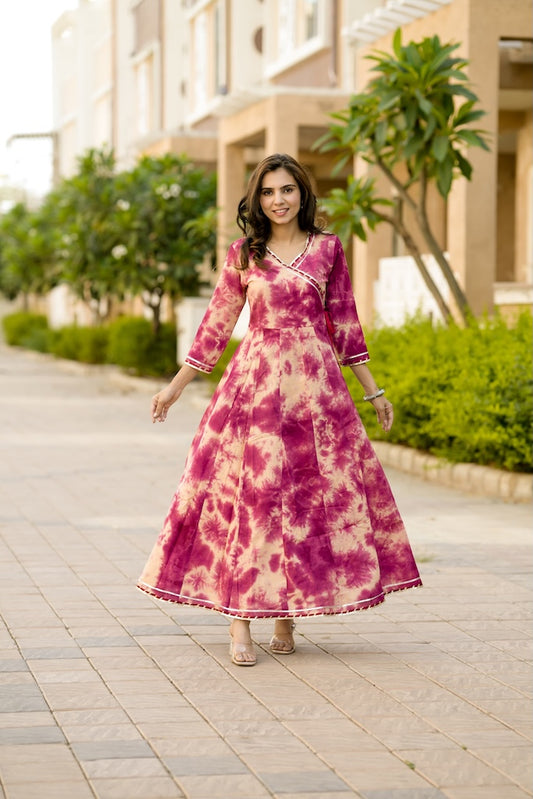 Anarkali kurti Set with Gota lace