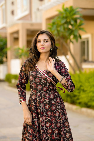 Anarkali kurti Set with Gota lace