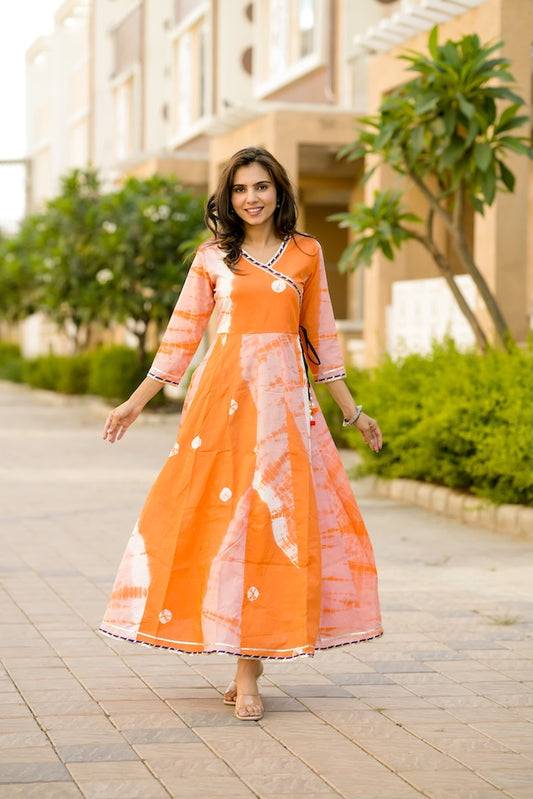Anarkali kurti Set with Gota lace