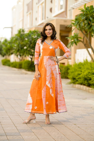 Anarkali kurti Set with Gota lace