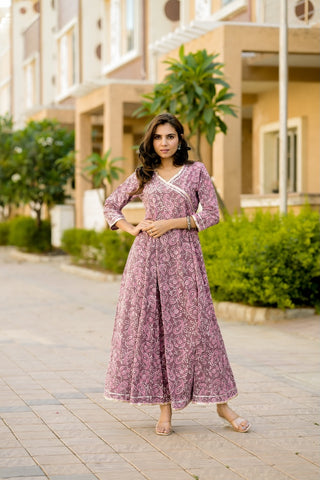 Anarkali kurti Set with Gota lace