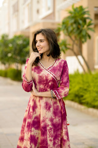 Anarkali kurti Set with Gota lace