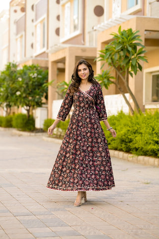 Anarkali kurti Set with Gota lace