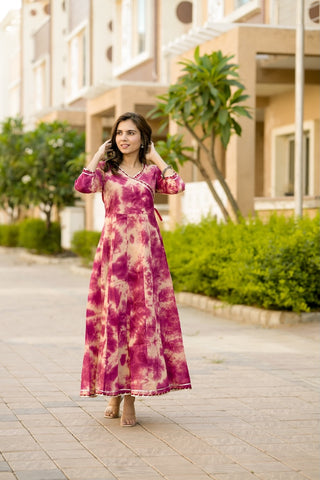 Anarkali kurti Set with Gota lace