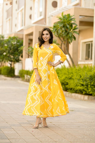 Anarkali kurti Set with Gota lace