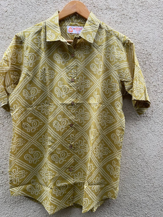 Bandhej Oversized Half Shirt for Women By Kartikeya Jaipur