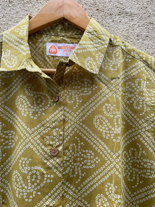 Bandhej Oversized Half Shirt for Women By Kartikeya Jaipur