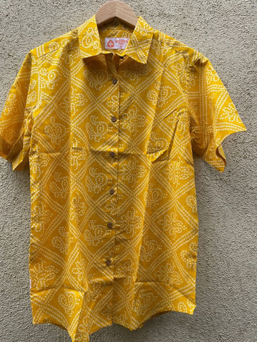 Bandhej Oversized Half Shirt for Women By Kartikeya Jaipur