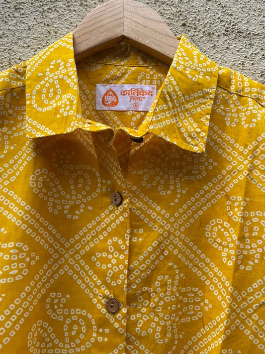 Bandhej Oversized Half Shirt for Women By Kartikeya Jaipur