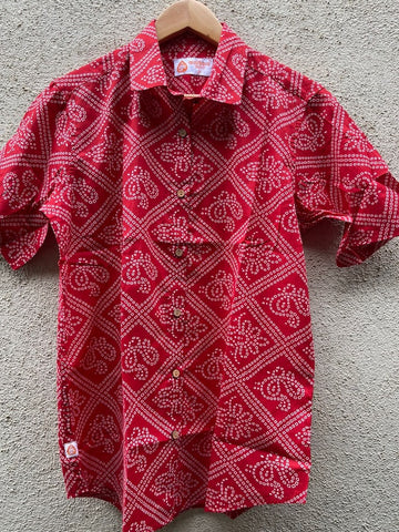 Bandhej Oversized Half Shirt for Women By Kartikeya Jaipur