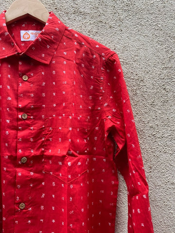 Classic Bangla Alphabet Print Full Sleeve Shirt