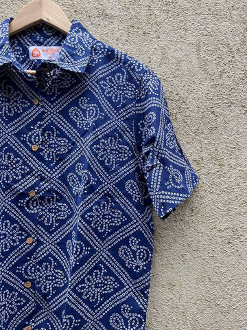 Bandhej Oversized Half Shirt for Women By Kartikeya Jaipur