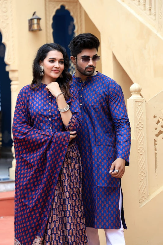 Couple Matching Kurta and Lehenga