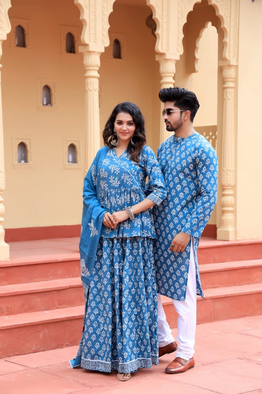 Couple Matching Kurta and Lehenga