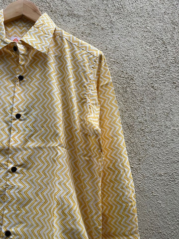Ikat Print Cotton Mens Full Sleeves Shirt