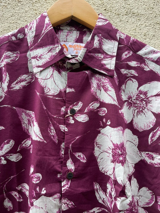 Floral Print Cotton Mens Full Sleeves Shirt