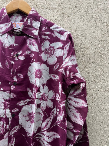Floral Print Cotton Mens Full Sleeves Shirt