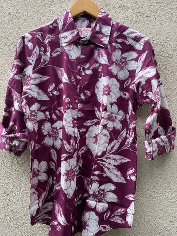 Floral Print Cotton Mens Full Sleeves Shirt