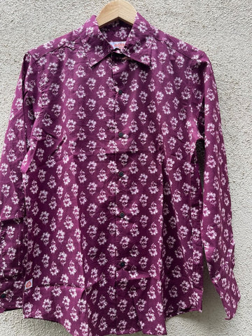 Floral Print Cotton Mens Full Sleeves Shirt