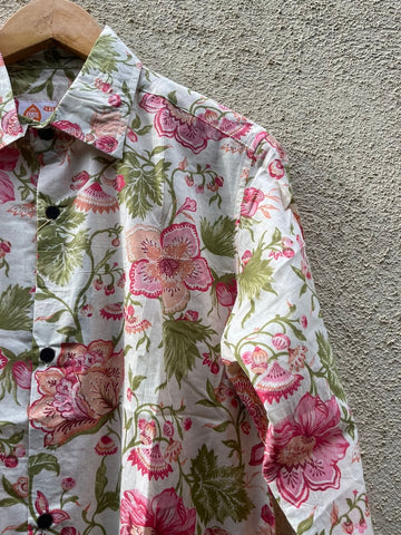 Floral Print Cotton Mens Full Sleeves Shirt