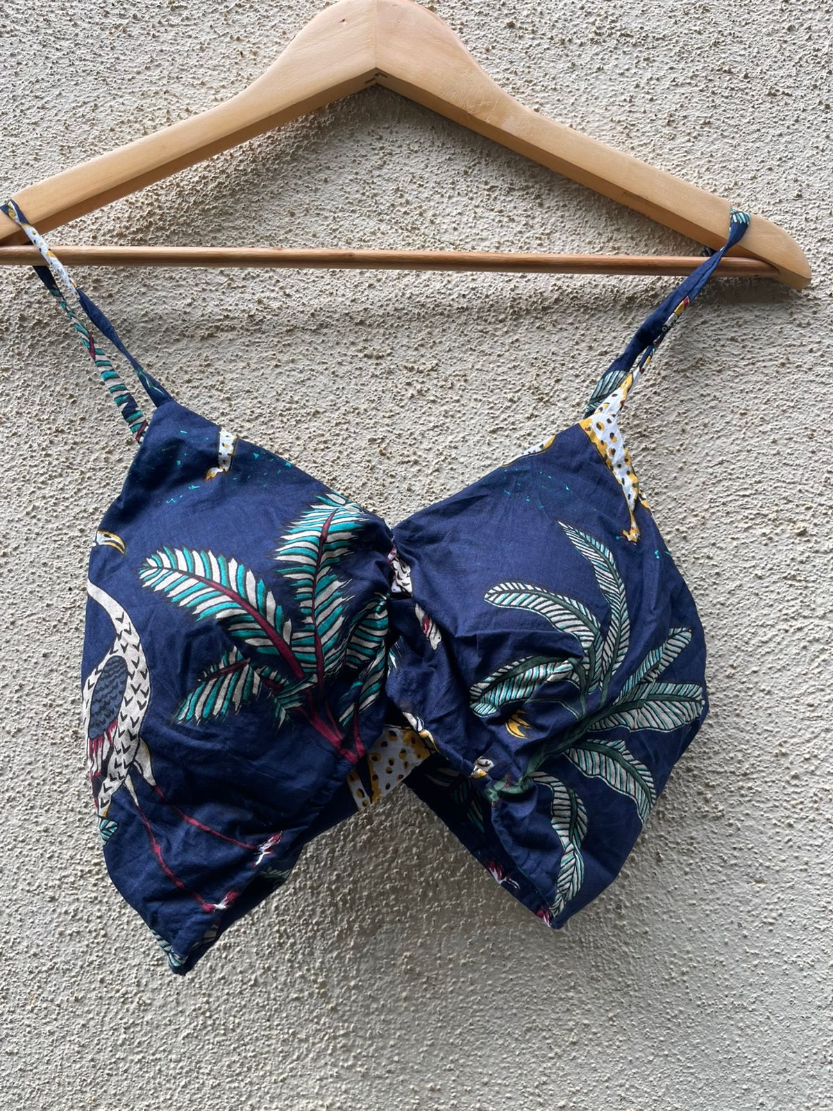 Jungle Print Cotton Padded Lace Bralette