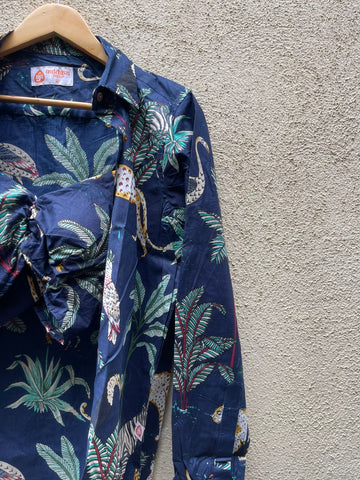Jungle Print Vintage Shirt & Bralette Combo Set