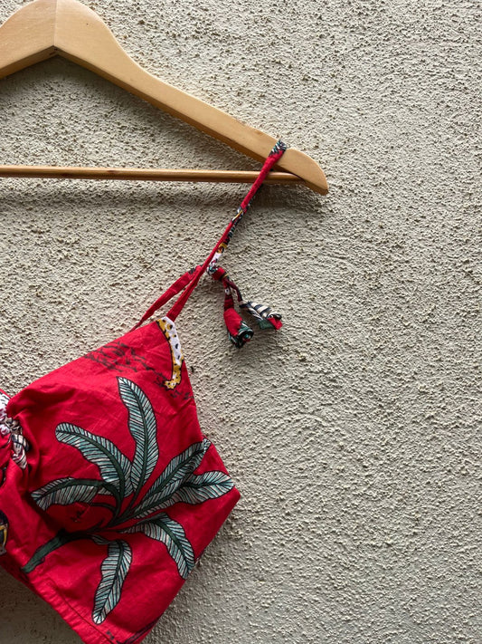 Jungle Print Cotton Padded Lace Bralette