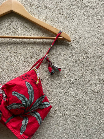 Jungle Print Cotton Padded Lace Bralette