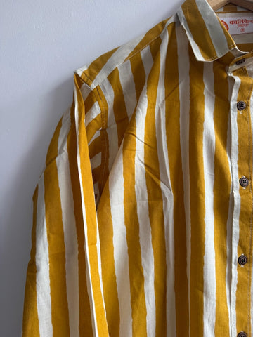 Classic Linning Cotton Mens Full Sleeves Shirt - Haldi Edit