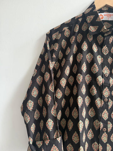 Ajrakh Print Cotton Mens Full Sleeves Shirt