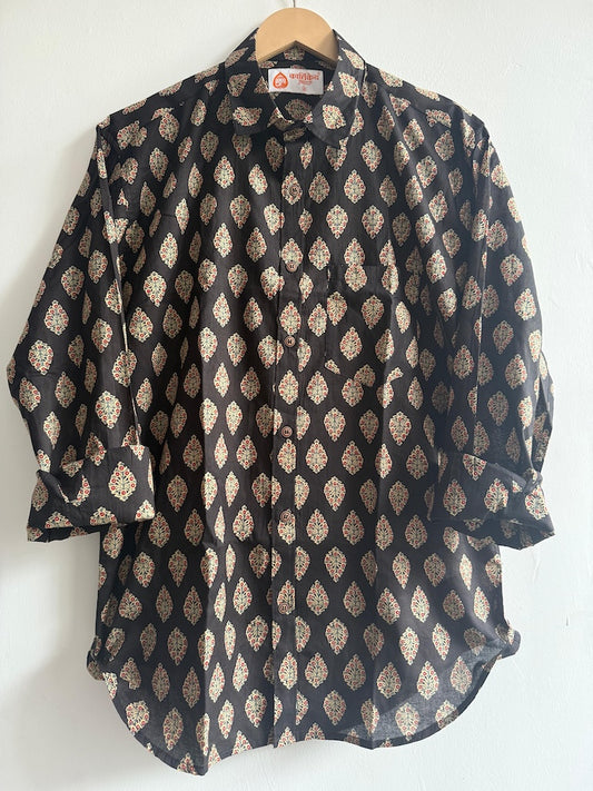 Ajrakh Print Cotton Mens Full Sleeves Shirt