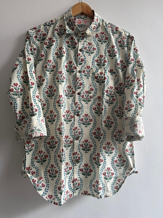 Classic Printed Cotton Mens Full Sleeves Shirt