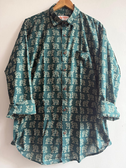 Camel Print Cotton Mens Full Sleeves Shirt